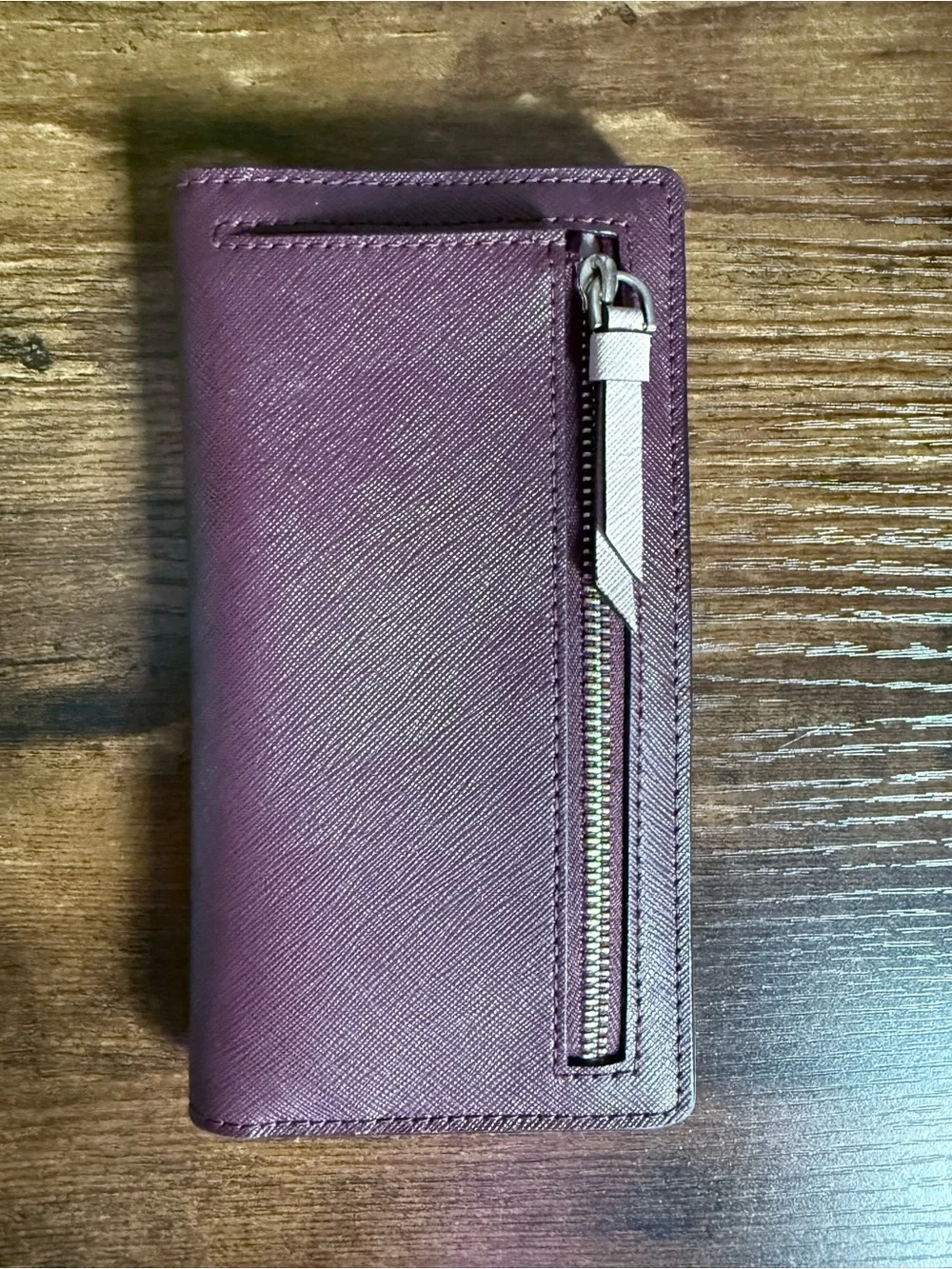 kate spade Two-Tone Plum and Cream Continental Wallet